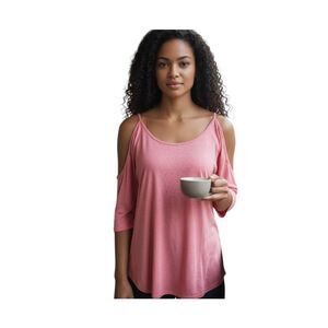 VENUS PINK COLD SHOULDER TOP SZ.S EUC.
